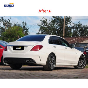 Kit de Carrocería GUGO <span class=keywords><strong>W204</strong></span>, Difusor Trasero con Puntas de Escape para Mercedes-Benz Clase C 2007-2014, Difusor Trasero con Puntas de Escape, Parachoques de ABS - Product Image 2
