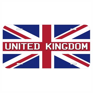 British UK Flag Front License Plate Cover Britain Union Jack Flag Blue <strong>Red</strong> White Decorative License Plates for Car Aluminum - Product Image 1