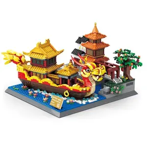 Wange 6232 China cultura Qinhuai río pintado barco mundo arquitectura <span class=keywords><strong>ladrillos</strong></span> ciudad juguetes regalos para niños juegos de bloques de construcción - Product Image 1