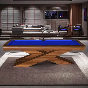 Table de <span class=keywords><strong>billard</strong></span>/<span class=keywords><strong>pool</strong></span> de luxe moderne de haute qualité avec plateau en ardoise 7/<span class=keywords><strong>8</strong></span>/9 pieds, poches en cuir véritable, rails en bois massif, usage intérieur TengBo - Product Image 6