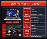 Ordinateur portable avec processeur Core R7 3700U, 8 go, 128 go, 256 go, 512 go, Ssd, 500 go, 1 to, HDD, Win10, UHD, graphiques 600, vente en gros