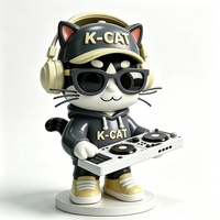 K-CAT Skateboard Cartoon Fiberglass Sculptuur, UV-bestendige coating, OEM ODM, MOQ 1 Set, 1 jaar garantie, zee- & expressverzending naar Nederland