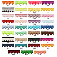Ruban de dentelle à pompons en gros pour vêtements et chaussures - Artisanat écologique fait main avec mini-franges de perles