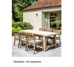 Ensemble table et chaises <span class=keywords><strong>en</strong></span> teck massif <span class=keywords><strong>de</strong></span> style nordique, résistant à l'eau, pour hôtel, cour, villa, terrasse, <span class=keywords><strong>jardin</strong></span> - Product Image 4