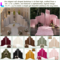 LEDA Nouvelle Arrivée Arche de Mariage Personnalisée en Métal avec Voile, Cadre Ondulé Réglable et Housse en Tissu pour Événements et Fêtes
