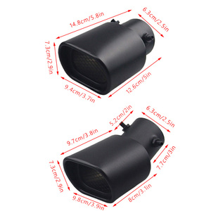 2.5-inch Stainless Steel Exhaust Pipe Head with square Mesh Black Tailpipe Head for Automobiles - Product Image 2