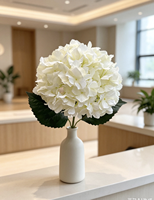 Fleur artificielle d'hortensia grande en soie, fausse fleur écologique pour mur floral, décoration intérieure, couleur Morandi, vente en gros