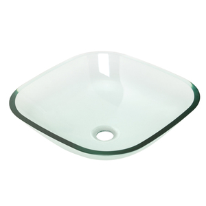 Plaza de mano portátil lavabo de vidrio transparente solo fregadero de tazón - Product Image 1