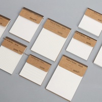 Blocs-notes adhésifs à motifs quadrillés, lignes horizontales vierges, blocs-notes réutilisables pour étudiants, notes de rappel de messages créatives
