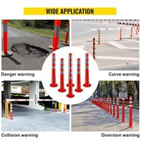 Poste de Advertencia Flexible de TPU de 75 cm, Delimitador de Tráfico de Alta Visibilidad, Bolardo Reflectante de Seguridad Vial para Estacionamientos y Carreteras