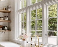 Ventanas Abatibles de Doble Vidrio con Diseño Europeo, Modernas, con Marco de Aluminio
