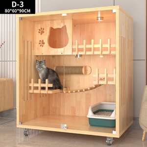 Gỗ vật nuôi mèo cây nhà gỗ rắn hai mèo biệt thự lồng nhà kính sang trọng toàn cảnh nhà Mèo - Product Image 2