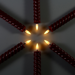 Juego de 6 Velas Cónicas LED sin Llama de Parafina de Matti, con 10 Llaves, Efecto 3D de Llama Realista - Product Image 1