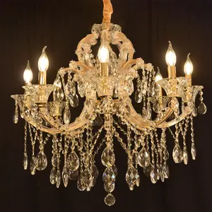 8 luci Maria Theresa branch k9 lampadari in cristallo dorato per soggiorno wedding hall hotel lobby light