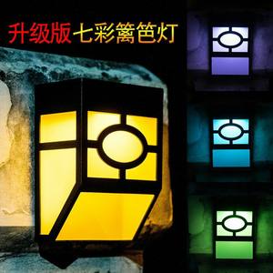 Lampe murale solaire rétro carrée à LED pour extérieur, lumière de jardin étanche avec capteur de contrôle de la lumière, lampe décorative de paysage - Product Image 2