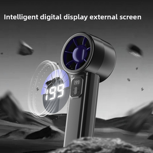 <b>Small</b> Handheld Fan Mini Fan 199 <b>Level</b> Desktop Fan Digital Display USB Charging Fan Mountaineering Buckle Fan - Product Image 4