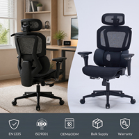 Chaise de bureau/tâches ergonomique moderne en maille avec fonctions réglables pour la maison, l'école et l'hôtel