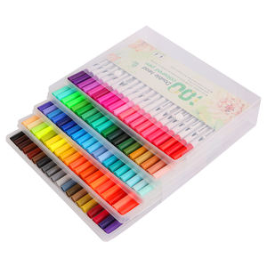 Vendita calda doppia punta acquerello penna Set 100 colori per adulti libri da colorare Manga calligrafia lettere a mano-pennarelli arte - Product Image 3