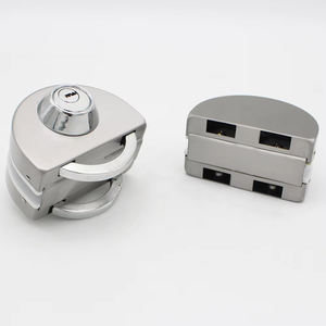 Cerradura comercial de acero inoxidable para puerta doble de vidrio templado sin marco para oficina/entrada de tienda minorista - Product Image 1