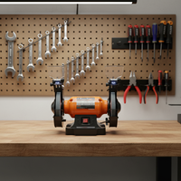 Meuleuse d'établi électrique industrielle robuste ALLWIN 500W pour usage domestique et bricolage, avec support de travail réglable pour meules de 40 mm