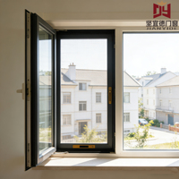 Fenêtres à battants en aluminium inversé à pont brisé modernes avec fonction coupe-vent