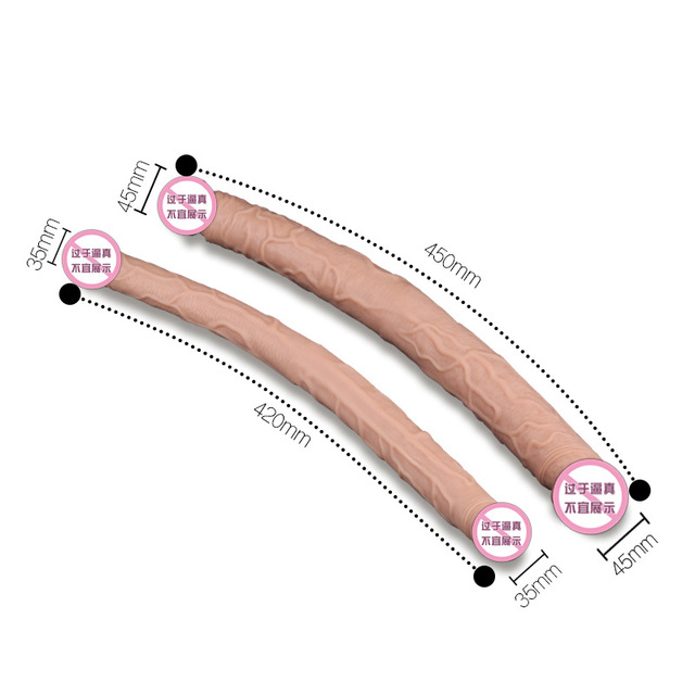 45cm Long Double-Ended Silicone Dildo Realistic Monster Lesbian Masturbator Sex Toy for Women Soft Manual Shaft Big Dong Huge