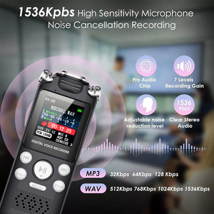 Factory AI Smart Microphone Noise Reduction Stereo <b>Voice</b> Recording Device <b>16GB</b> Mini Digital <b>Voice</b> <b>Recorder</b> 18 Hours Recording - Product Image 4