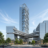 Entrepôt en structure métallique préfabriquée de conception industrielle moderne, immeubles de bureaux et d'appartements à plusieurs étages