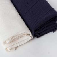 Tissu tissé mélangé de coton de ramie de crêpe avec la nouvelle texture plissée de style chinois pour des robes de printemps et d'été