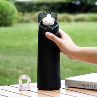 Botella de Agua de Plástico Transparente de 650 ml para Gimnasio y Actividades al Aire Libre, Libre de BPA, con Cápsulas de Sabor a Fruta, Éxito de Ventas