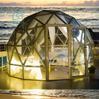 Igloo House Verre géodésique Camping Tente dôme insonorisée extérieure Resort Jardin Luxe Grande tente dôme en verre
