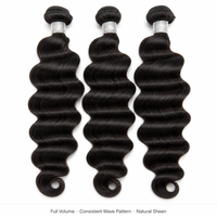 Extensions de cheveux humains brésiliens 12A, ondulations profondes, 100% vierges non traitées, noir naturel