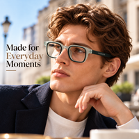 Montures de lunettes en acétate épais avec logo personnalisé, lunettes optiques carrées géométriques rétro de luxe, fabriquées à la main, prêtes à être expédiées