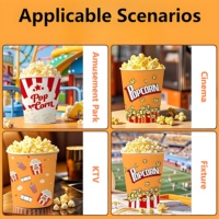 YBLPAK Seau à popcorn jetable de 85 oz, contenants en papier pour collations avec impression de logo personnalisé, bacs à popcorn pour les salles de cinéma et les concessionnaires de cinéma