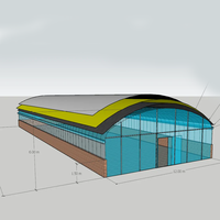Kit de Construcción de Estructuras de Acero Prefabricadas, Estructuras Modulares de Acero, Establos para Ganado, Talleres, Refugios, Diseño de Techo Ventilado