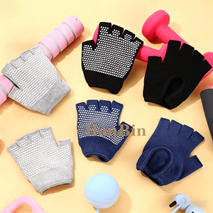 Gants de Pilates sans doigts en silicone pour femmes avec logo personnalisé, antidérapants - Sans soutien, pour Pilates, ballet, gym, entraînement, musculation - Product Image 6