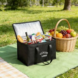 กระเป๋าเก็บความเย็นแบบใช้ซ้ำได้ ผลิตจากผ้าไม่ถักทอ พิมพ์ลายได้ตามต้องการ ของขวัญส่งเสริมการขายสำหรับส่งอาหารและอาหารแบบนำกลับบ้าน ขายดีในปี 2025 - Product Image 3