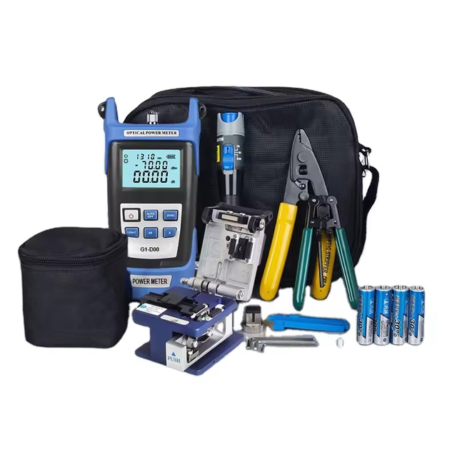 Factory Ftth Fiber Optic Cable Cutter KIT VFL Fiber Cleaver OPM Optical Power Meter FTTH Fiber Optic Tool Kit