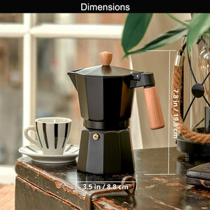 Logotipo personalizado OEM Single Value Black Italia Aluminio Moka Pot Espresso <span class=keywords><strong>Cafetera</strong></span> - Product Image 3