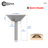 Fraise à fond plat en carbure de tungstène à queue de 8 mm, 2 dents, pour fraisage en montée, grise, pour le travail du bois, outils d'usinage CNC, gravure