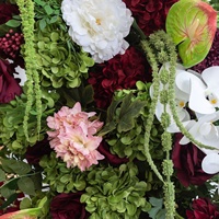 Arche de fleurs artificielles pour mariage, bordeaux et blanc, 2 pièces, pilier floral pour toile de fond, pour cérémonie en extérieur, location événementielle, vente en gros