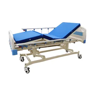 Hastane ekipmanları tıbbi hasta yatağı 3 krank manuel hastane yatağı ABS başlıklı