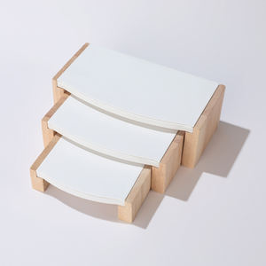Solid Wood Three-Piece Jewelry Display Stand Set Stool Trays Custom Jewelry Stand for Counter Showcase <b>Ring</b> <b>Necklace</b> Bracelet - Product Image 4