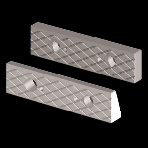 Mandíbula romboidal para tornillo de banco modular, juego de 2 piezas con patrón de diamante y orificios de montaje para aplicaciones de sujeción precisas - Product Image 3