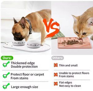 2 in 1 çevre dostu anti-boğulma silikon besleyici köpek/kedi maması kase kaymaz Mat aşk tarzı Pet malzemeleri şarj güç kaynağı - Product Image 5