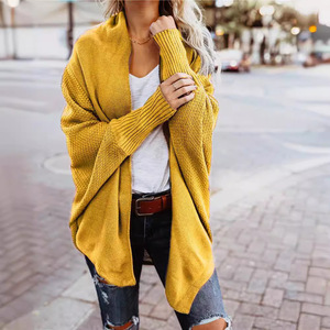 Cárdigan de punto con <span class=keywords><strong>manga</strong></span> de murciélago a la moda de Color sólido 2025 para <span class=keywords><strong>mujer</strong></span> estilo informal para invierno - Product Image 5