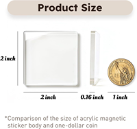 Lot de 10 aimants de réfrigérateur en acrylique transparent de 2 x 2 pouces, forme personnalisée, avec support adhésif pour la cuisine et les travaux manuels de Pâques