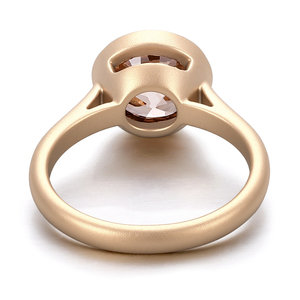 Private Customization 18k gold frosted craft gold <b>ring</b> champagne Round Old european cut lab <b>diamond</b> <b>ring</b> women jewelry - Product Image 2
