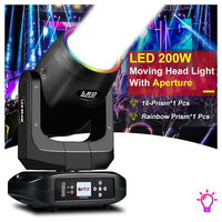 SHTX - Lo Último en Luces Móviles LED de 200W para DJ, Discotecas, Fiestas, Bodas y Escenarios, con Anillo LED, Luz Móvil de 200 Vatios para Escenario