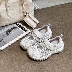2026 Summer Women Hollow Mesh <b>Platform</b> Dad Shoes Velcro Height Increasing Breathable Sneakers - Product Image 5